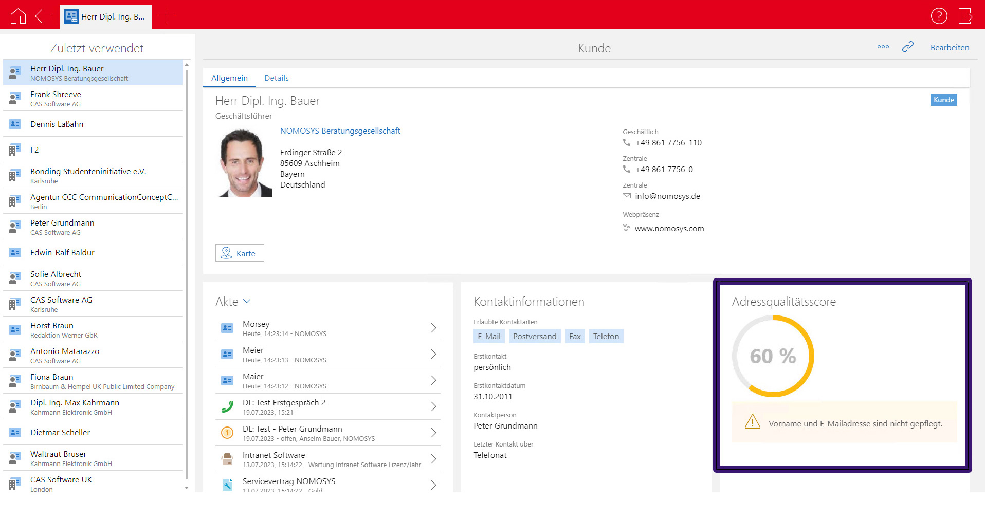 Adressqualitätscore pro Adresse