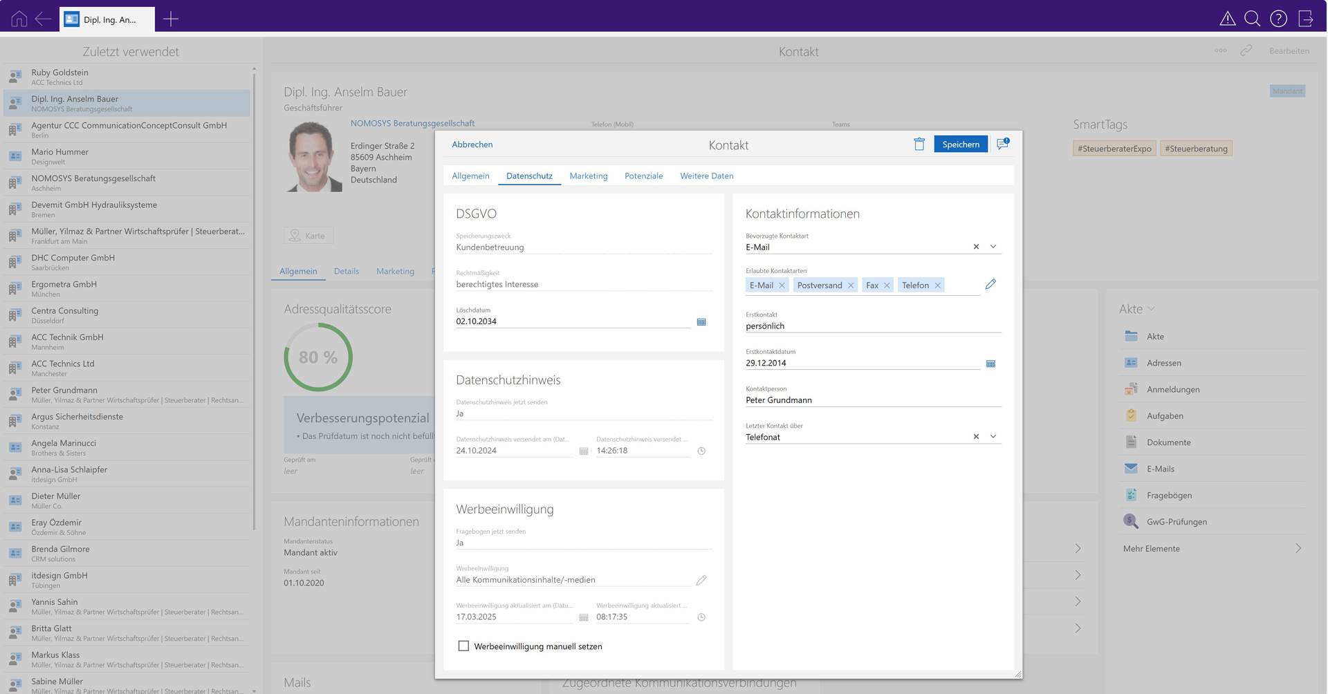CAS Kanzlei CRM DSGVO-Assistent