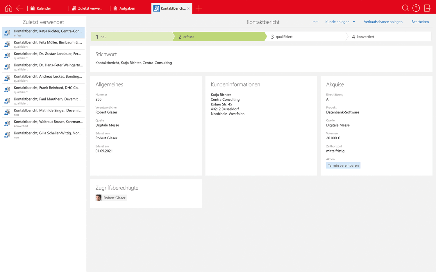 CRM im Vertrieb: Kontaktbericht für das Leadmanagement