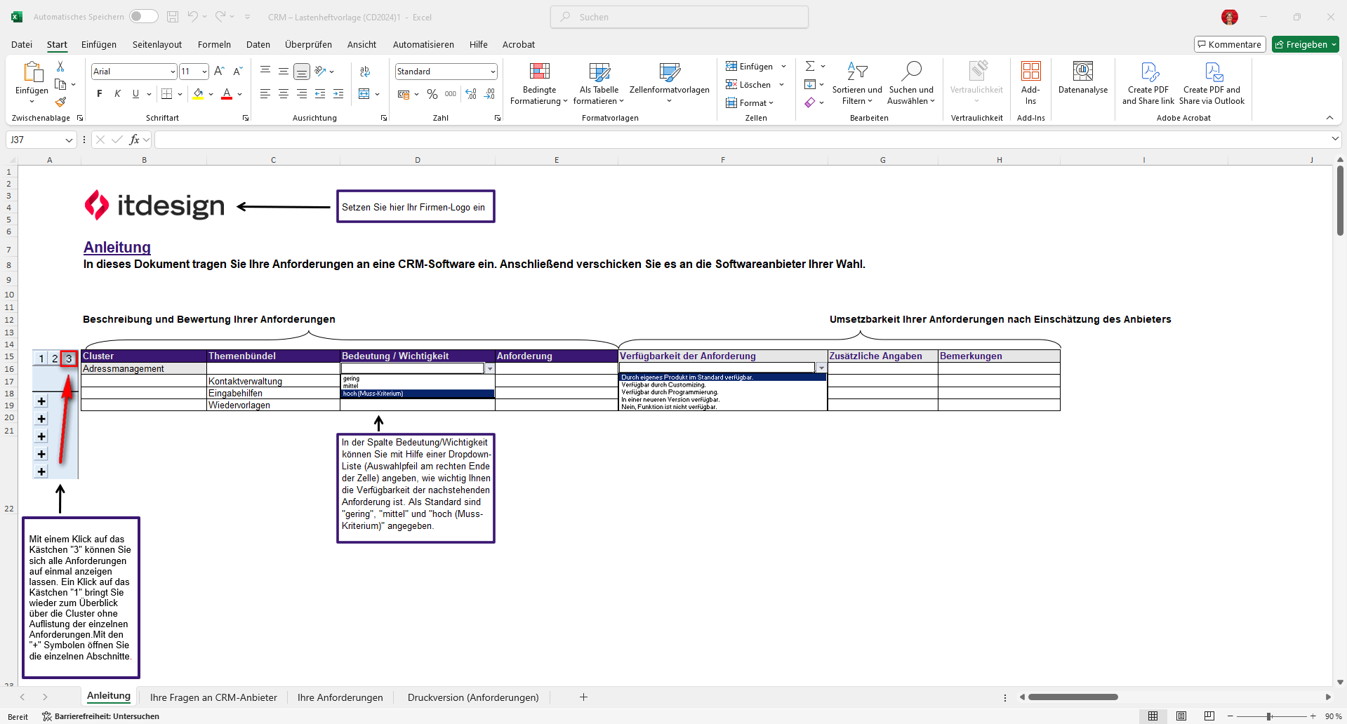 Lastenheft CRM