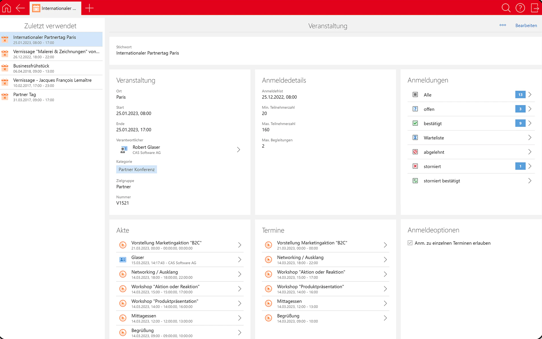 CRM im Marketing: Übersicht über eine Veranstaltung